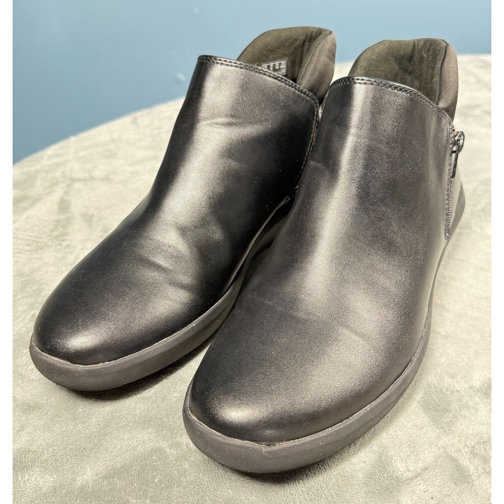Clarks Collection Ankle Boots Womens 9 Black Leather Zip Cushion Soft